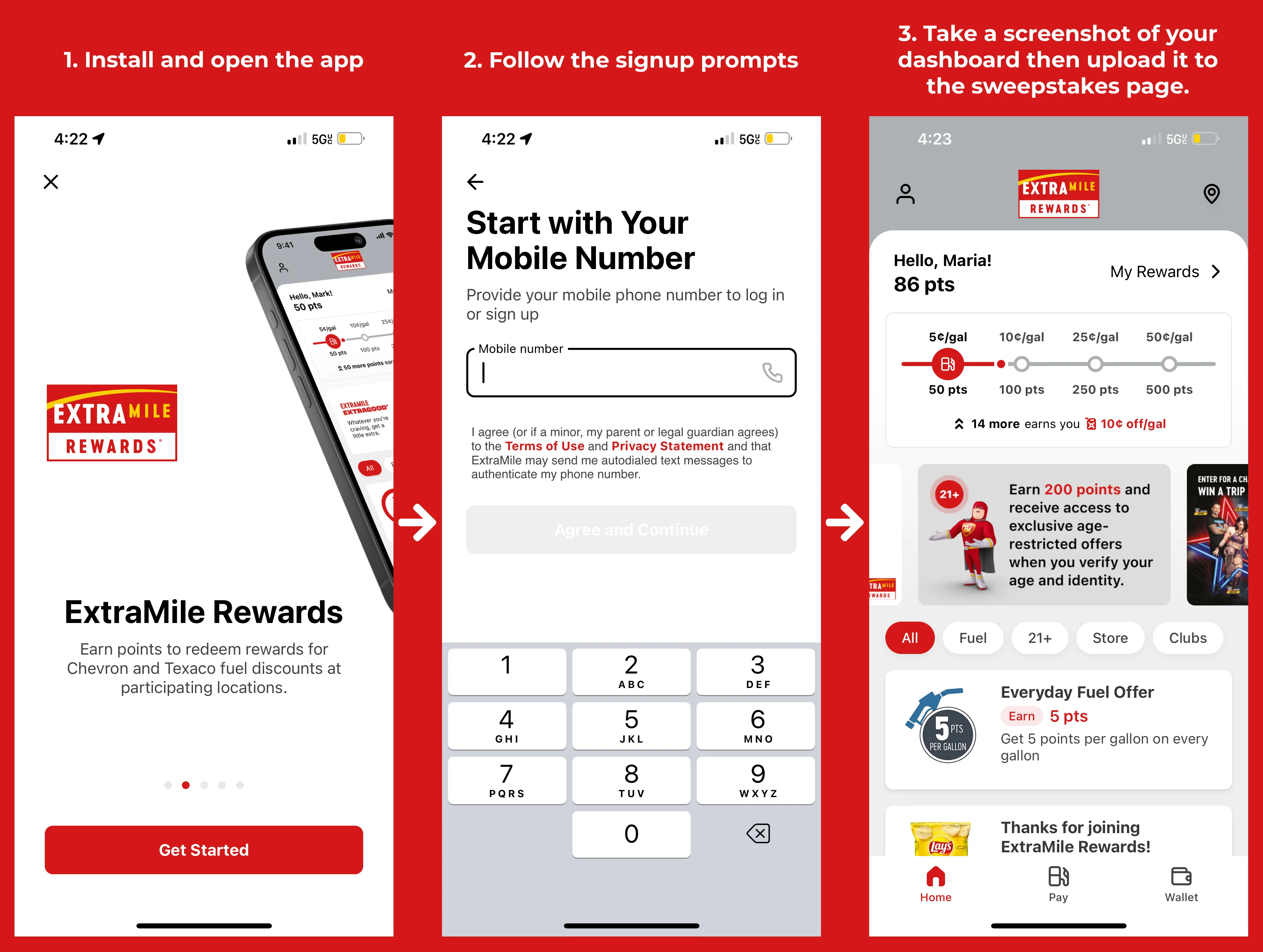 ExtraMile Rewards® Screenshot